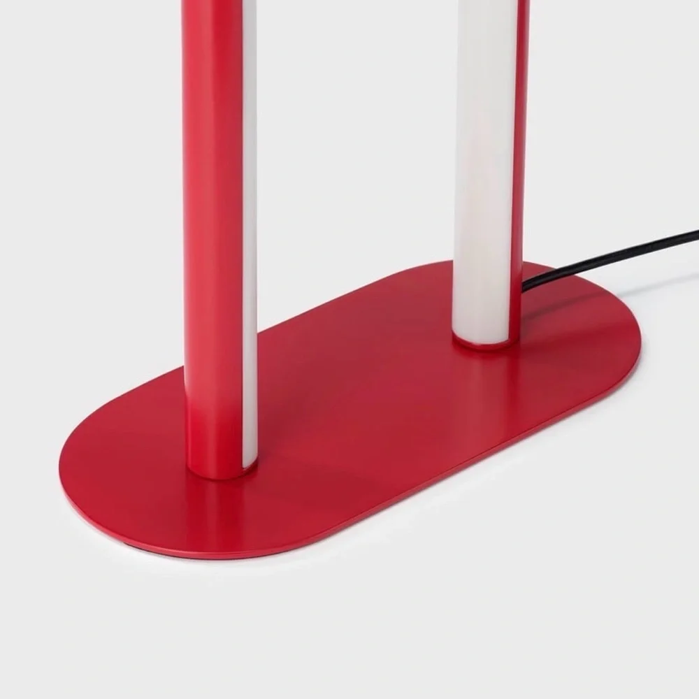 Solvinden dimmable Modern Red and White LED Floor Lamp from IKEA gorgeous